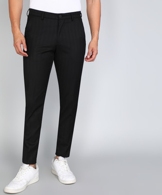 Louis Philippe Ath.Work Regular Fit Men Black Trousers
