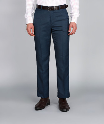 PARK AVENUE Regular Fit Men Dark Blue Trousers