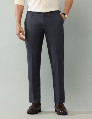 ARROW Regular Fit Men Dark Blue Trousers