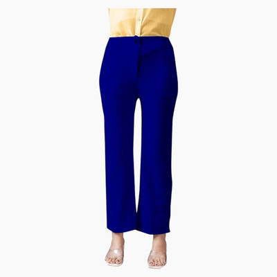 High Glitz Regular Fit Women Blue Trousers