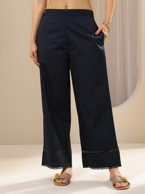 LIBAS Straight Fit Women Blue Trousers