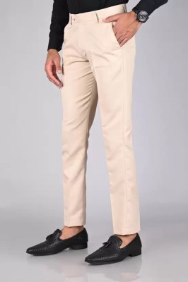 FUBAR Regular Fit Men Cream Trousers