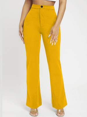 Toochki Regular Fit Women Yellow Trousers