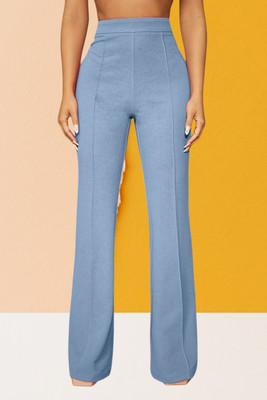 SKD TRENDZ Comfort Fit, Regular Fit Women Light Blue Trousers