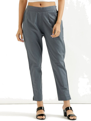 STYLE GRID Regular Fit Women Grey Trousers