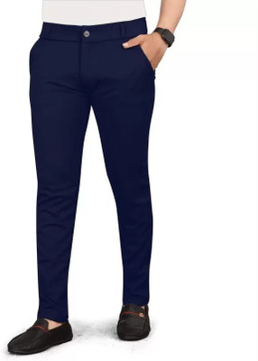 chirag enterprises Regular Fit Men Dark Blue Trousers