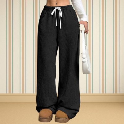 Jenil Fashion Relaxed Women Black Trousers