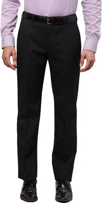 PARK AVENUE Regular Fit Men Black Trousers