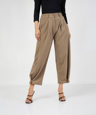 SASSAFRAS Relaxed Women Beige Trousers