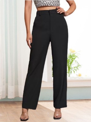 OSMOS Regular Fit Women Black Trousers