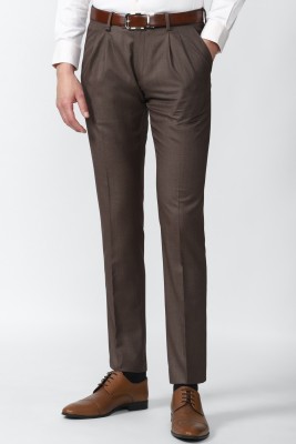 VAN HEUSEN Slim Fit Men Brown Trousers