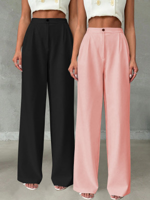 Toochki Relaxed Women Black, Pink Trousers