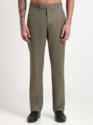 SHOWOFFFF Slim Fit Men Dark Green Trousers