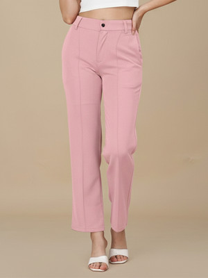 Moda Rapido Straight Fit Women Pink Trousers