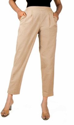 AlkaCreation Regular Fit Women Beige Trousers