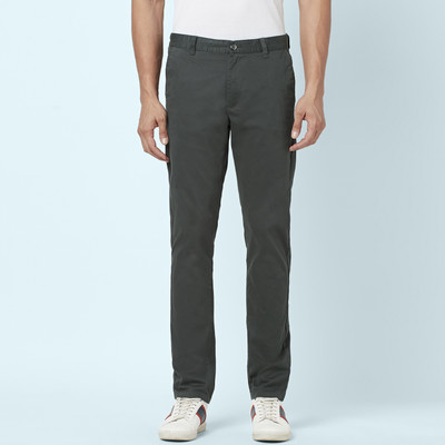 Byford by Pantaloons Slim Fit Men Dark Green Trousers