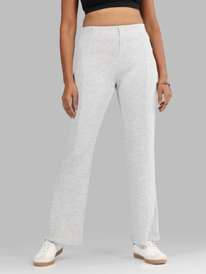 BlissClub Bare Butter Flare Pants - Tall Flared Women Grey Trousers