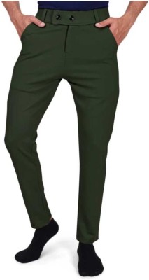 SKUs Regular Fit Men Dark Green Trousers