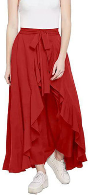 femus Flared Women Red Trousers