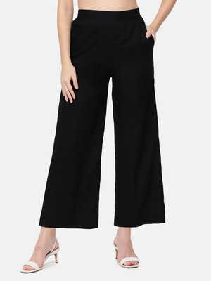 Morrio Flared Women Black Trousers