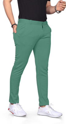 karm creation Slim Fit Men Green Trousers