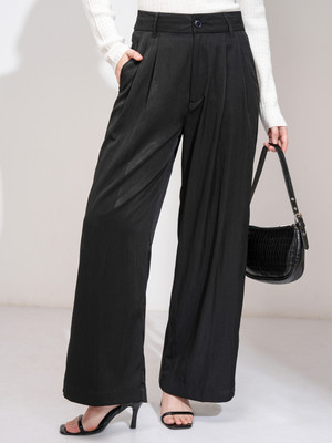 Tokyo Talkies Flared Women Black Trousers