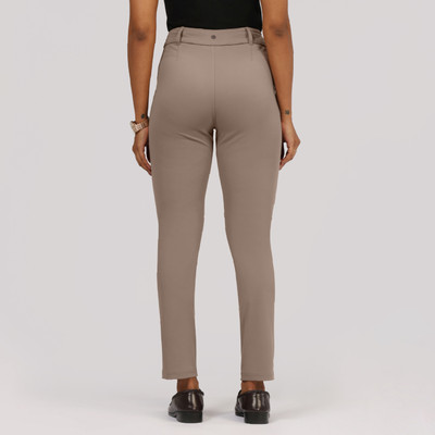 BlissClub Ultimate Cigarette Pants - Tall Straight Fit Women Beige Trousers