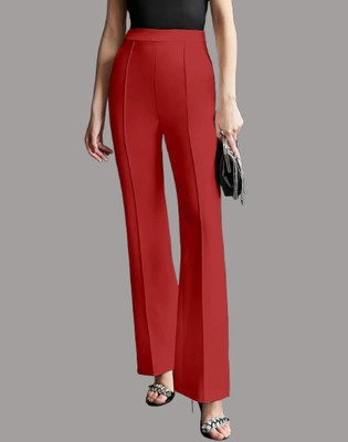 HouseOfCommon Regular Fit Women Red Trousers