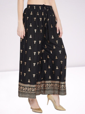 ukal Flared Women Black Trousers