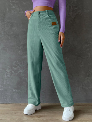 Rajovati Loose Fit Women Light Green Trousers