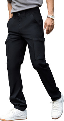 MANIAC Regular Fit Men Black Trousers