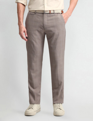 Arrow Newyork Slim Fit Men Beige Trousers
