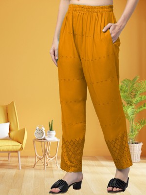 FamBee Relaxed Women Yellow Trousers