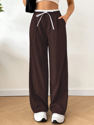 Leriya Fashion Regular Fit Women Brown Trousers