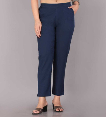 TRANDKURTI Regular Fit Women Blue Trousers