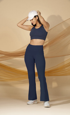BlissClub Flared Women Blue Trousers