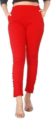 ATTIPATI Ankle Length Ethnic Wear Legging(Red, Solid)