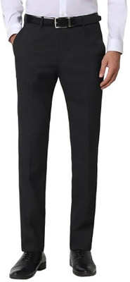 MUKHTARGARMENT Regular Fit Men Black Trousers