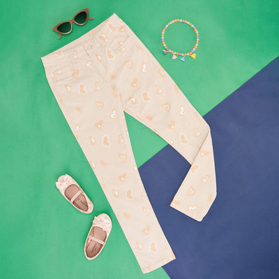 Pantaloons Junior Regular Fit Girls Beige Trousers