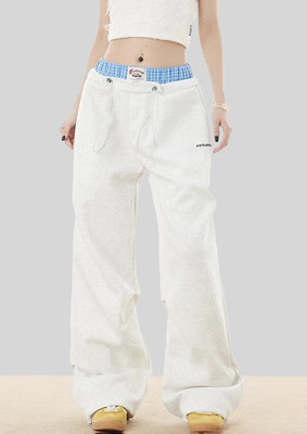 LULU & SKY Solid Women Grey Track Pants