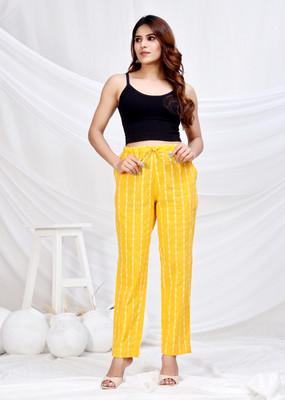 BADAM TEXTILE Regular Fit Women Yellow Trousers