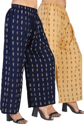 4K FASHION Relaxed Women Blue, Gold Trousers