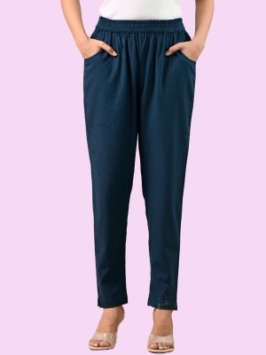 SAAV Regular Fit Women Dark Blue Trousers