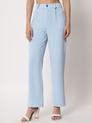 KOTTY Regular Fit Women Light Blue Trousers