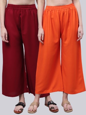 VALLES365 by S.c. Flared Women Maroon, Orange Trousers