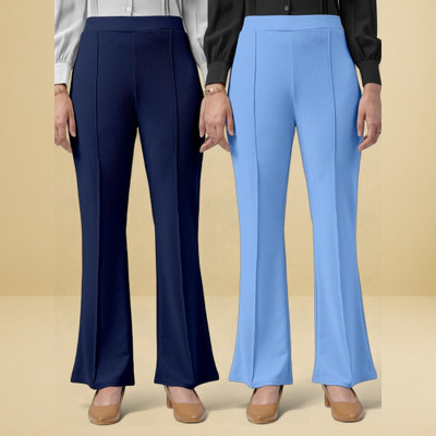 Anitafashion Loose Fit Women Dark Blue, Light Blue Trousers