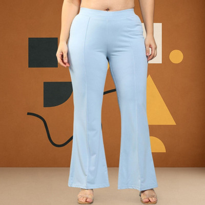 Anitafashion Loose Fit Women Light Blue Trousers