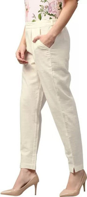 HouseOfCommon Comfort Fit Women Beige Trousers
