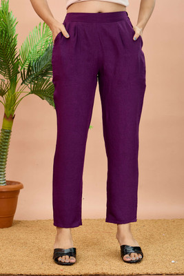 VieApparels Regular Fit Women Purple Trousers