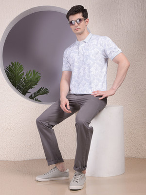 CRIMSOUNE CLUB Straight Fit Men Grey Trousers